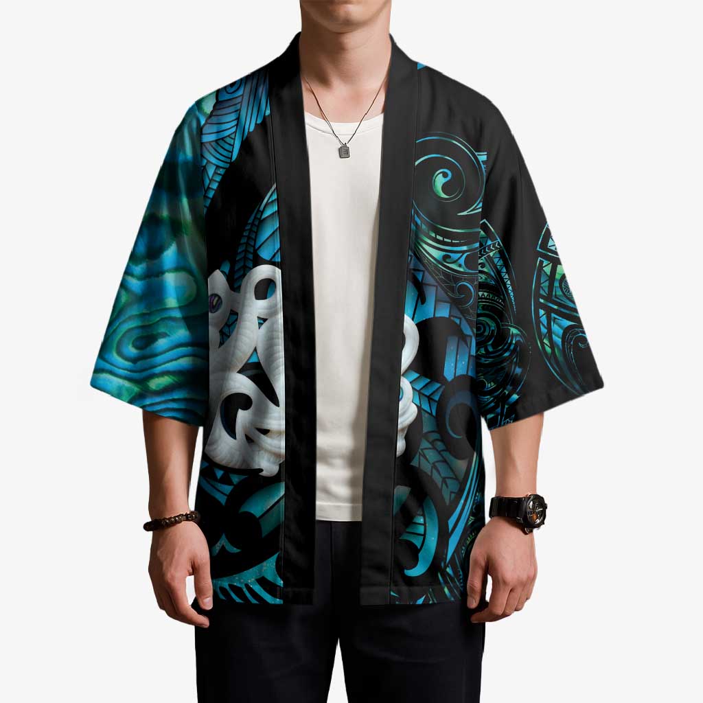 Manaia New Zealand Matariki Kimono NZ Paua Shell Maori Art