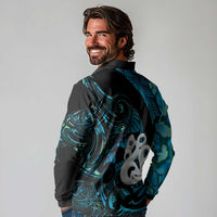Manaia New Zealand Matariki Long Sleeve Polo Shirt NZ Paua Shell Maori Art