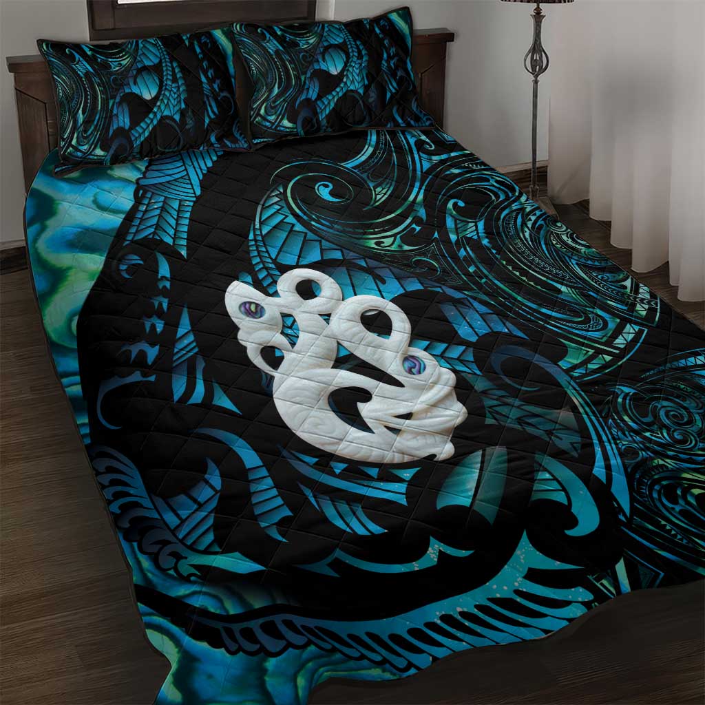 Manaia New Zealand Matariki Quilt Bed Set NZ Paua Shell Maori Art