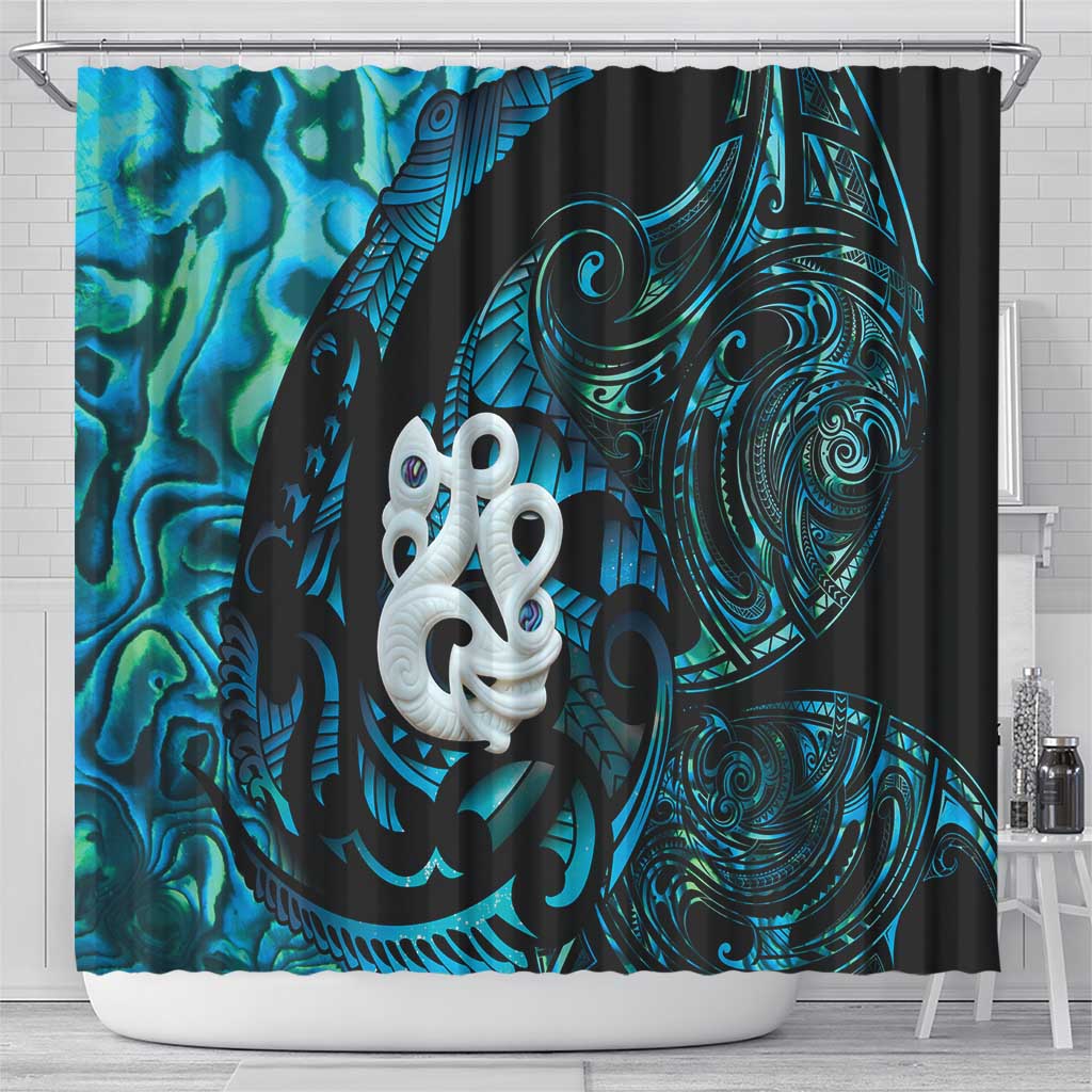Manaia New Zealand Matariki Shower Curtain NZ Paua Shell Maori Art