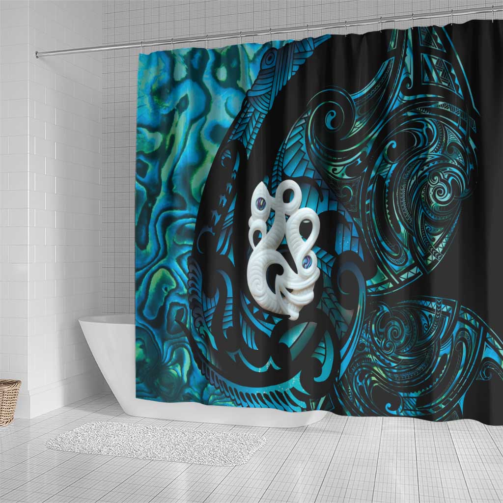Manaia New Zealand Matariki Shower Curtain NZ Paua Shell Maori Art