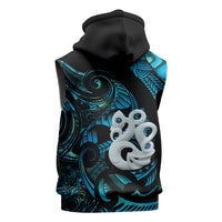 Manaia New Zealand Matariki Sleeveless Zip Hoodie NZ Paua Shell Maori Art