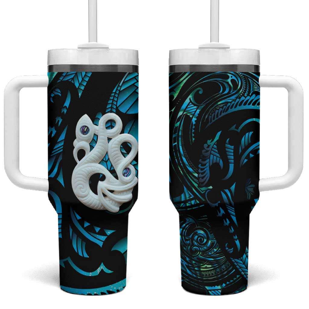 Manaia New Zealand Matariki Tumbler With Handle NZ Paua Shell Maori Art