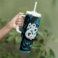 Manaia New Zealand Matariki Tumbler With Handle NZ Paua Shell Maori Art