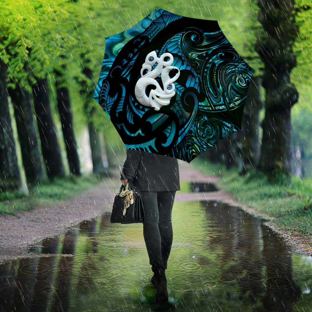 Manaia New Zealand Matariki Umbrella NZ Paua Shell Maori Art