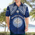 Marshall Islands Hawaiian Shirt Blue Polynesian Tribal Mix Coat Of Arms LT14 - Polynesian Pride