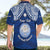 Personalised Marshall Islands Hawaiian Shirt Blue Polynesian Tribal Mix Coat Of Arms LT14 - Polynesian Pride