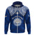 Custom Marshall Islands Hoodie Blue Polynesian Tribal Mix Coat of Arms LT14 Zip Hoodie Blue - Polynesian Pride