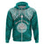 Custom Marshall Islands Hoodie Turquoise Polynesian Tribal Mix Coat of Arms LT14 Zip Hoodie Turquoise - Polynesian Pride