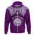 Custom Marshall Islands Hoodie Purple Polynesian Tribal Mix Coat of Arms LT14 Zip Hoodie Purple - Polynesian Pride