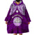 Personalised Marshall Islands Wearable Blanket Hoodie Purple Polynesian Tribal Mix Coat Of Arms LT14 - Polynesian Pride