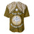 Personalised Marshall Islands Baseball Jersey Gold Polynesian Tribal Mix Coat Of Arms LT14 - Polynesian Pride