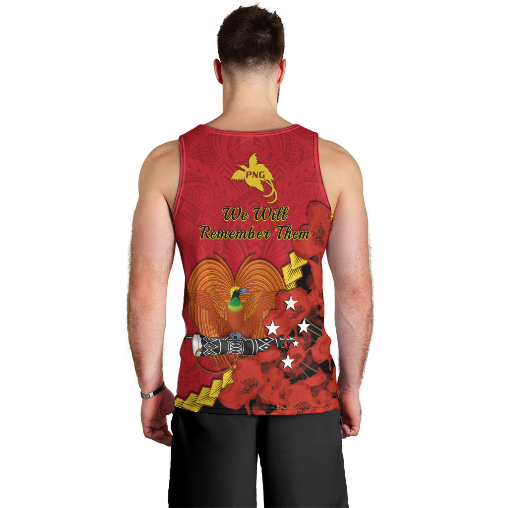 Polynesian Pride Remembrance Day PNG Men Tank Top Papua New Guinea We Will Remember Them LT14 - Polynesian Pride