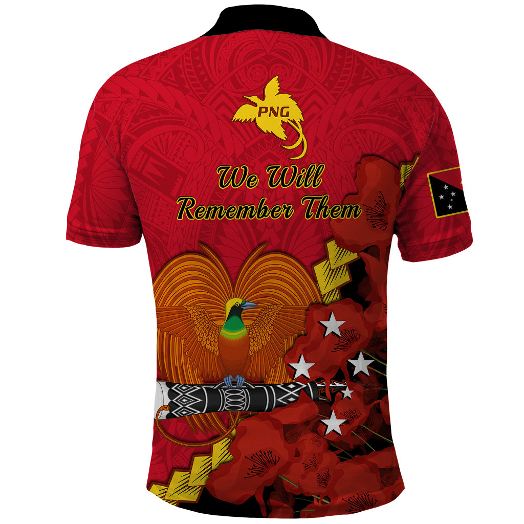 Polynesian Pride Remembrance Day PNG Polo Shirt Papua New Guinea We Will Remember Them LT14 - Polynesian Pride