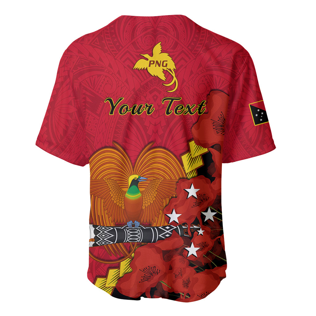 Personalised Remembrance Day PNG Baseball Jersey Papua New Guinea We Will Remember Them LT14 - Polynesian Pride