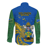 Polynesian Pride Independence Day Solomon Islands Long Sleeve Button Shirt Happy 45th Anniversary LT14 - Polynesian Pride
