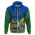 Custom Independence Day Solomon Islands Hoodie Happy 45th Anniversary LT14 Zip Hoodie Blue - Polynesian Pride