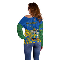 Personalised Independence Day Solomon Islands Off Shoulder Sweater Happy 45th Anniversary LT14 - Polynesian Pride