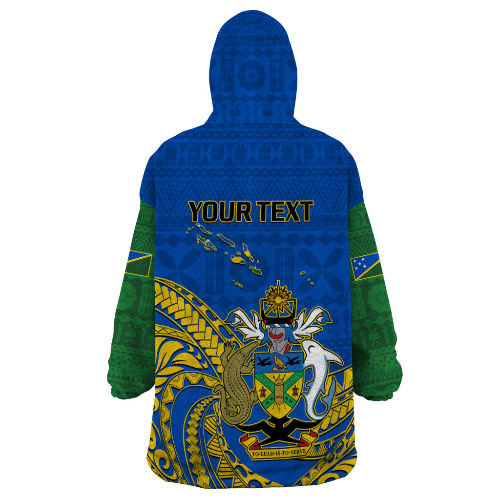 Personalised Independence Day Solomon Islands Wearable Blanket Hoodie Happy 45th Anniversary LT14 - Polynesian Pride