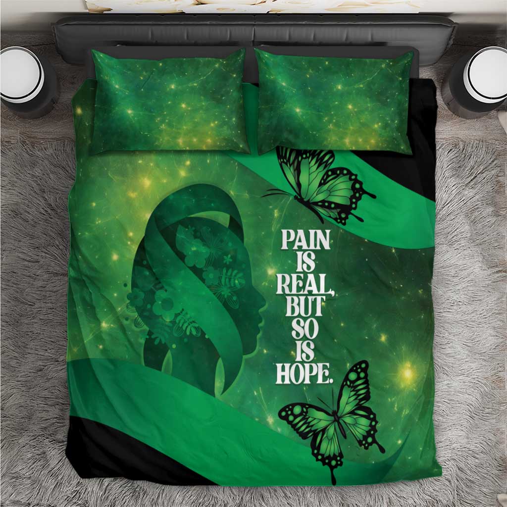 World Mental Health Awareness Month Bedding Set Warriors Brave Strong Galaxy Vibes