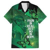 Personalised World Mental Health Awareness Month Family Matching Off The Shoulder Long Sleeve Dress and Hawaiian Shirt Warriors Brave Strong Galaxy Vibes