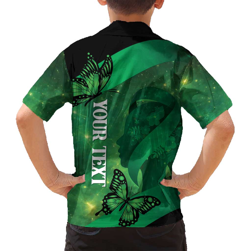 Personalised World Mental Health Awareness Month Family Matching Off Shoulder Short Dress and Hawaiian Shirt Warriors Brave Strong Galaxy Vibes