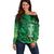 Personalised World Mental Health Awareness Month Off Shoulder Sweater Warriors Brave Strong Galaxy Vibes