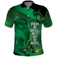 Personalised World Mental Health Awareness Month Polo Shirt Warriors Brave Strong Galaxy Vibes