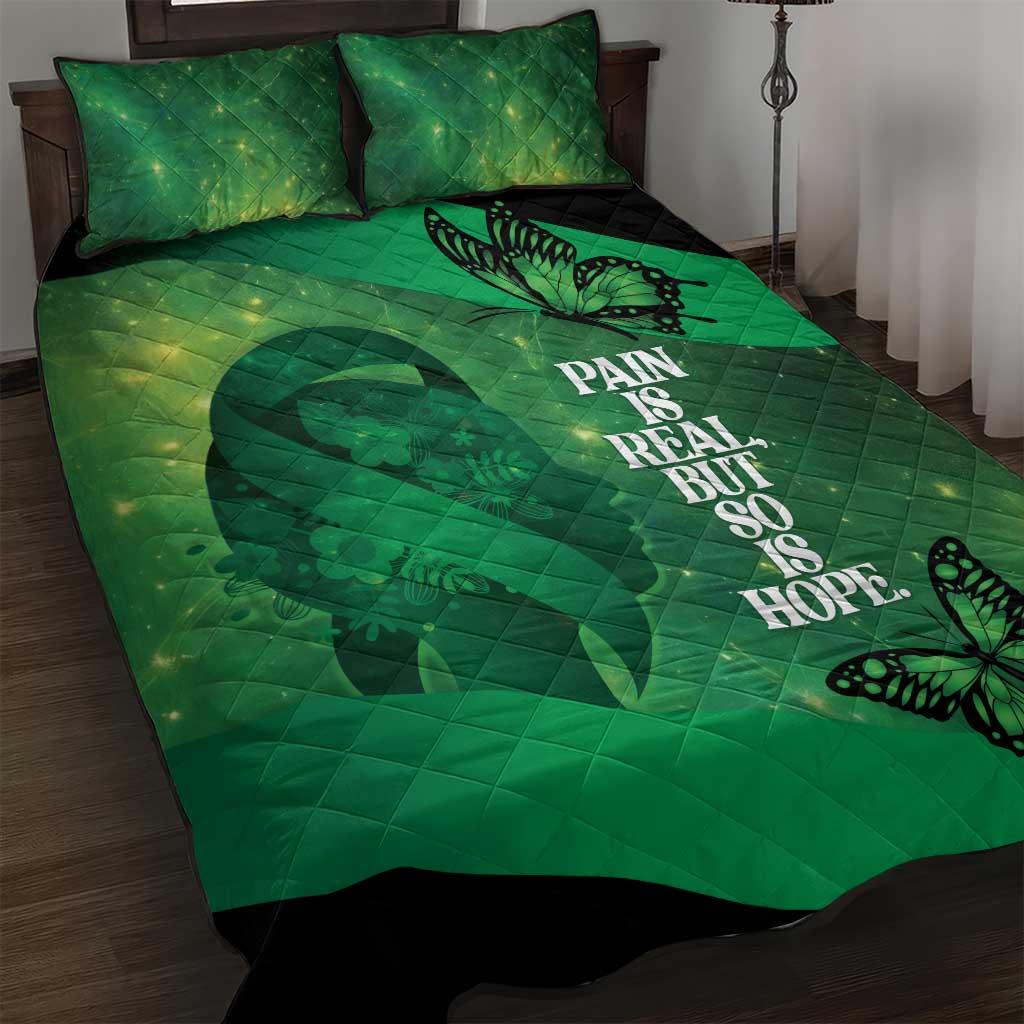 World Mental Health Awareness Month Quilt Bed Set Warriors Brave Strong Galaxy Vibes