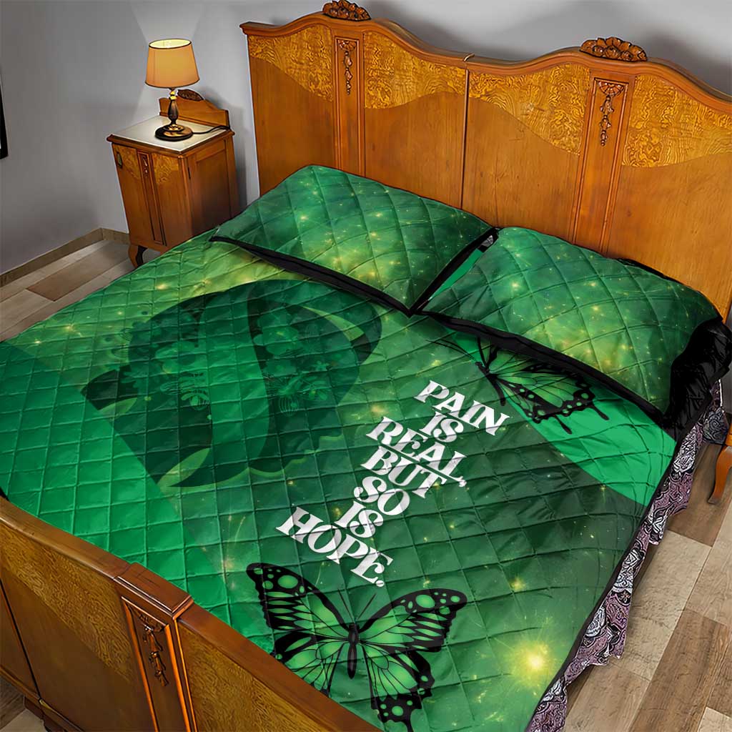 World Mental Health Awareness Month Quilt Bed Set Warriors Brave Strong Galaxy Vibes