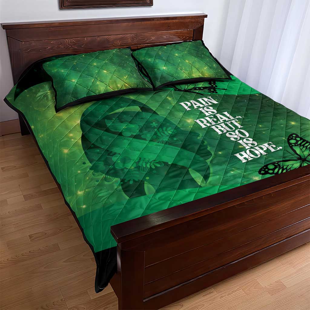 World Mental Health Awareness Month Quilt Bed Set Warriors Brave Strong Galaxy Vibes