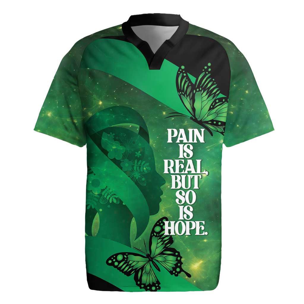 Personalised World Mental Health Awareness Month Rugby Jersey Warriors Brave Strong Galaxy Vibes