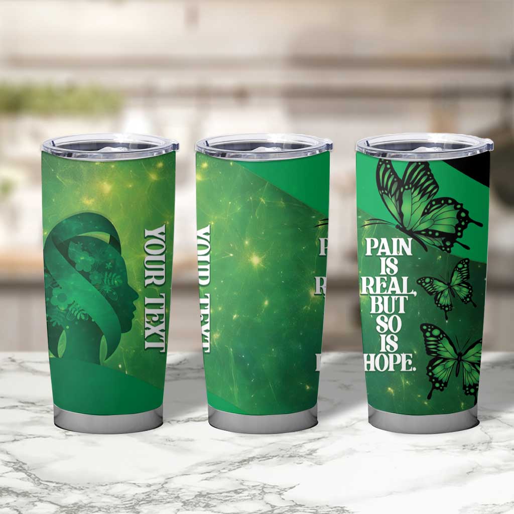 Personalised World Mental Health Awareness Month Tumbler Cup Warriors Brave Strong Galaxy Vibes