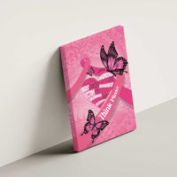 Polynesia Breast Cancer Awareness Month Canvas Wall Art Pink Ribbon Mix Butterflies