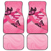 Polynesia Breast Cancer Awareness Month Car Mats Pink Ribbon Mix Butterflies