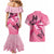 Polynesia Breast Cancer Awareness Month Couples Matching Mermaid Dress and Hawaiian Shirt Pink Ribbon Mix Butterflies