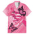 Polynesia Breast Cancer Awareness Month Family Matching Mermaid Dress and Hawaiian Shirt Pink Ribbon Mix Butterflies
