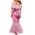 Polynesia Breast Cancer Awareness Month Family Matching Mermaid Dress and Hawaiian Shirt Pink Ribbon Mix Butterflies