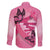 Polynesia Breast Cancer Awareness Month Family Matching Short Sleeve Bodycon Dress and Hawaiian Shirt Pink Ribbon Mix Butterflies