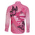 Polynesia Breast Cancer Awareness Month Family Matching Tank Maxi Dress and Hawaiian Shirt Pink Ribbon Mix Butterflies