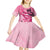 Polynesia Breast Cancer Awareness Month Kid Short Sleeve Dress Pink Ribbon Mix Butterflies