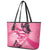 Polynesia Breast Cancer Awareness Month Leather Tote Bag Pink Ribbon Mix Butterflies