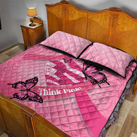 Polynesia Breast Cancer Awareness Month Quilt Bed Set Pink Ribbon Mix Butterflies