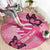 Polynesia Breast Cancer Awareness Month Round Carpet Pink Ribbon Mix Butterflies