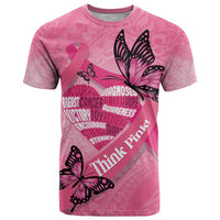 Polynesia Breast Cancer Awareness Month T Shirt Pink Ribbon Mix Butterflies