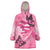 Polynesia Breast Cancer Awareness Month Wearable Blanket Hoodie Pink Ribbon Mix Butterflies