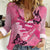 Polynesia Breast Cancer Awareness Month Women Casual Shirt Pink Ribbon Mix Butterflies