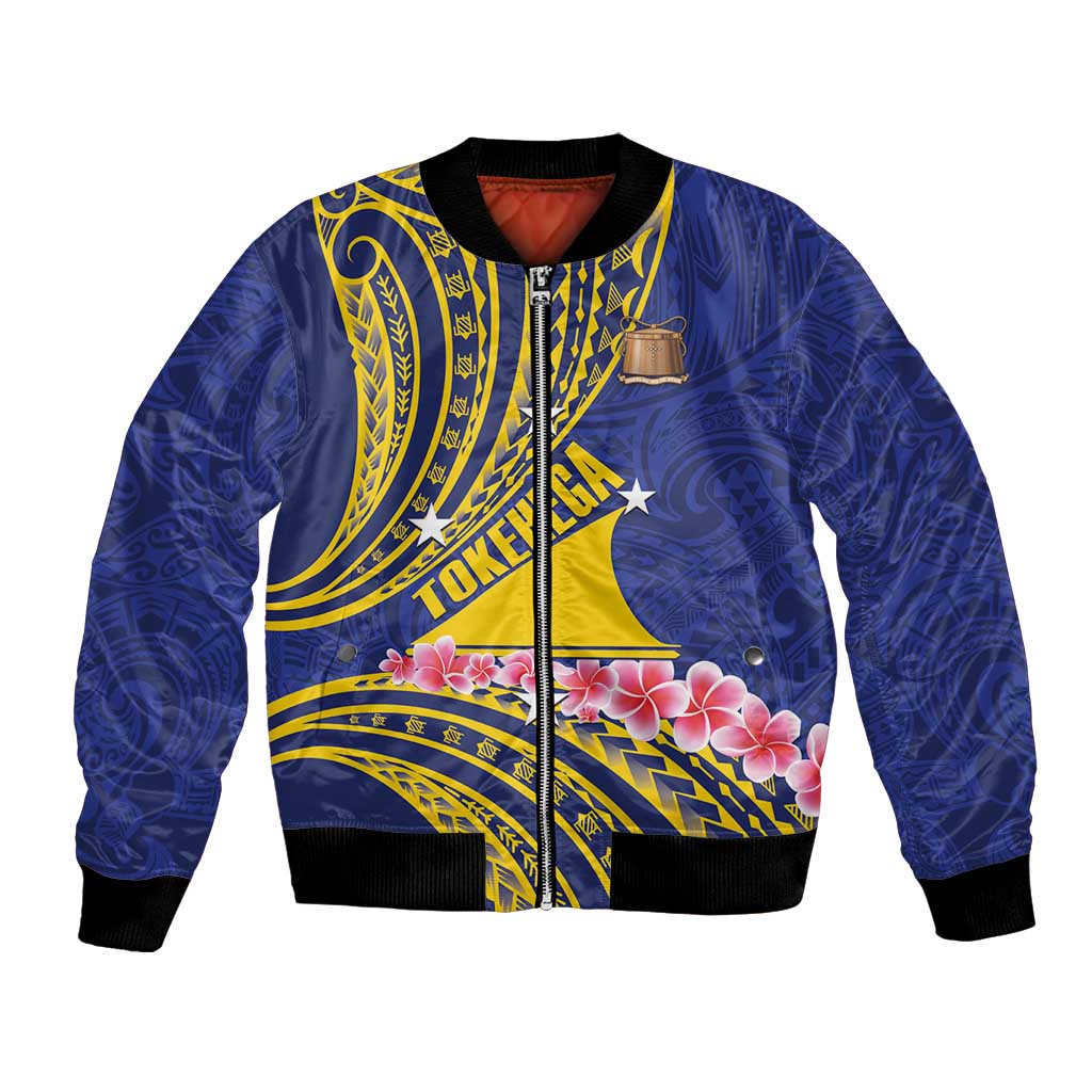 Personalised Tokelau Tokehega Day Bomber Jacket Tokelauan Tatau Flag Color - Polynesian Pride