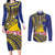 Personalised Tokelau Tokehega Day Couples Matching Long Sleeve Bodycon Dress and Long Sleeve Button Shirt Tokelauan Tatau Flag Color - Polynesian Pride