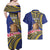 Personalised Tokelau Tokehega Day Couples Matching Off Shoulder Maxi Dress and Hawaiian Shirt Tokelauan Tatau Flag Color - Polynesian Pride